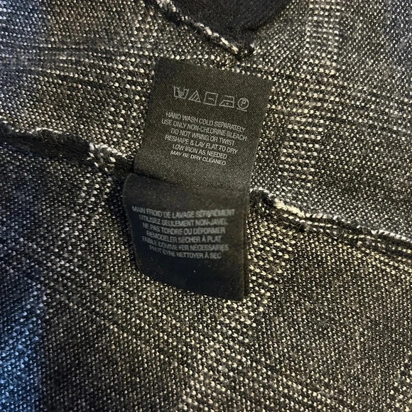 ANTHROPOLOGIE Moth Black Windowpane Plaid Knit Sweater Blazer Women’s Small - Picture 7 of 10